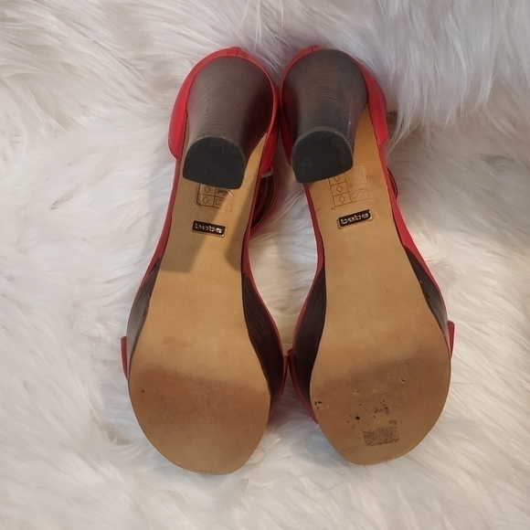 Bebe coral platform ankle strap Mary Jane 5" heels Sz 10 matching polish - Picture 5 of 8